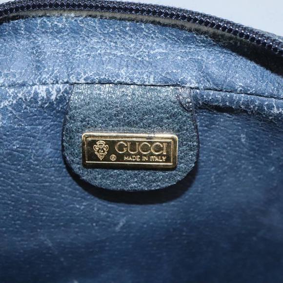 GUCCI Micro GG Supreme Clutch Bag PVC Navy Gold 014 89 0094 Auth 99300 - Picture 10 of 16